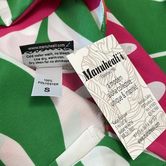 NWT Manuhealii Alina Dress Monstera Dragonfruit S - Picture 7 of 7